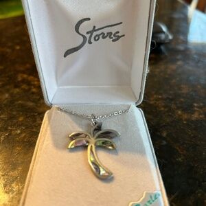 Abalone Palm Tree Necklace